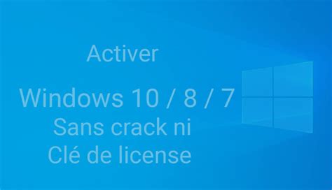 Windows 10 sans activation